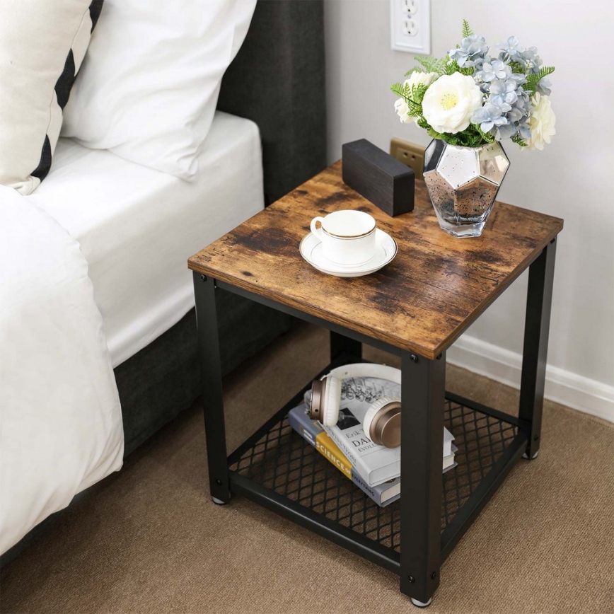 ELDUR Side Table, Brown/Black
