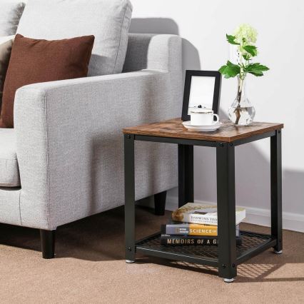 ELDUR Side Table, Brown/Black