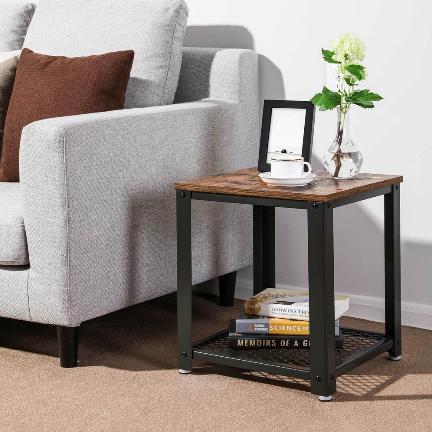 ELDUR Side Table, Brown/Black