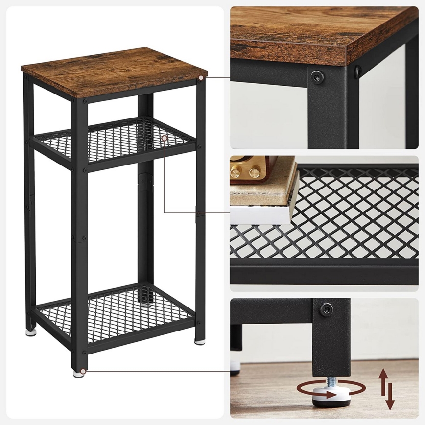 ELDUR Side Table, Brown/Black
