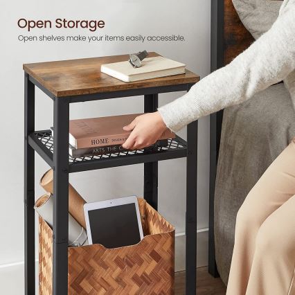 ELDUR Side Table, Brown/Black