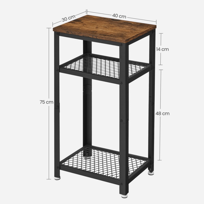 ELDUR Side Table, Brown/Black