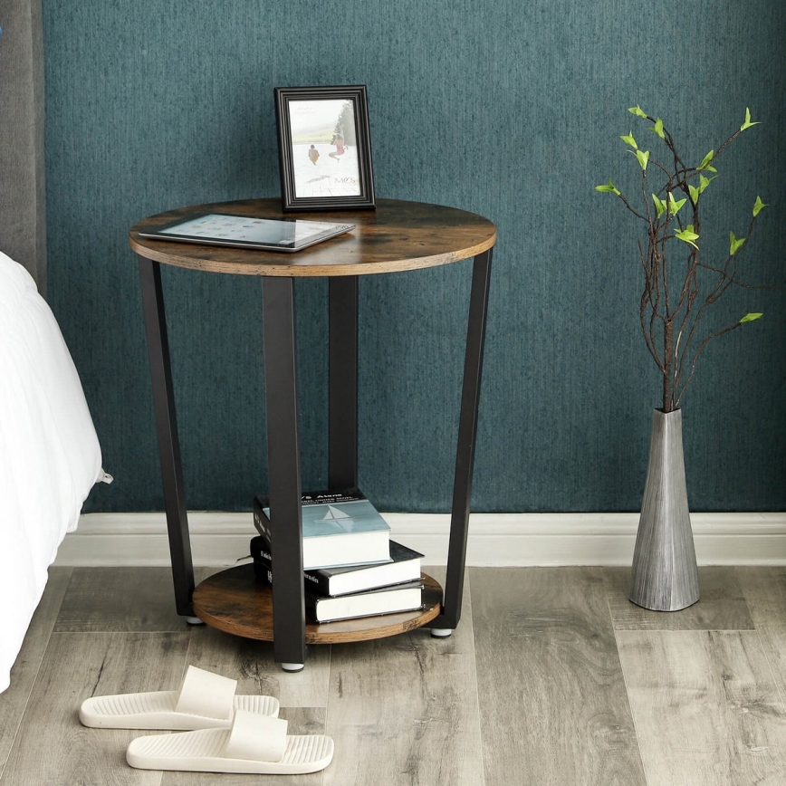 ELDUR Side Table, Brown/Black