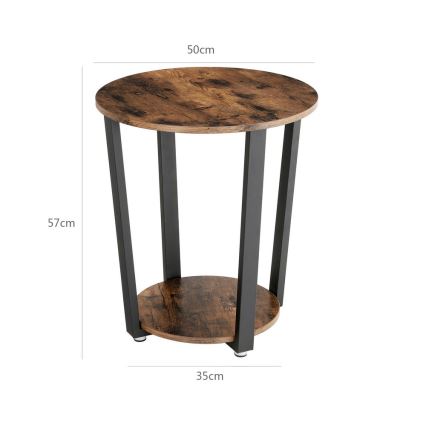 ELDUR Side Table, Brown/Black