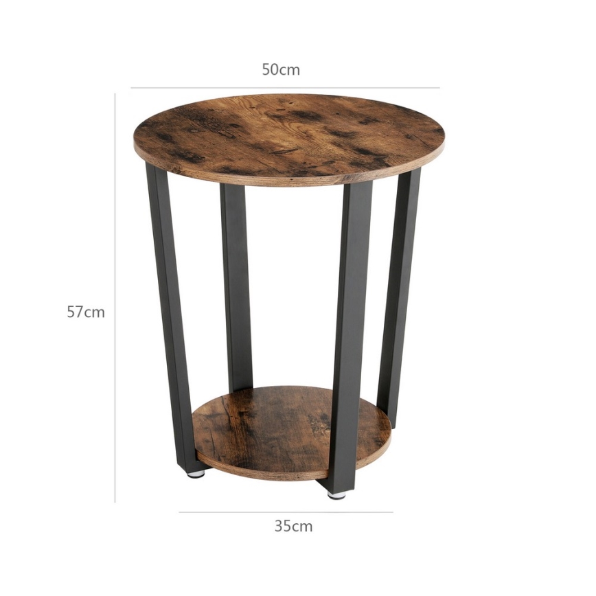 ELDUR Side Table, Brown/Black