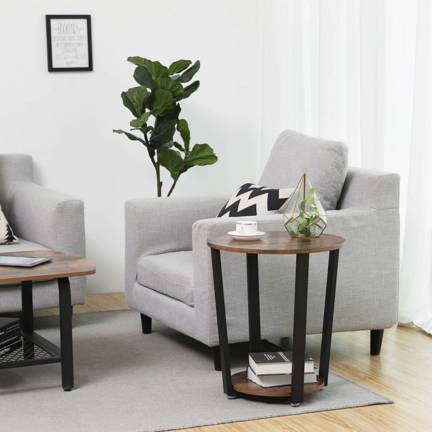 ELDUR Side Table — Brown/Black