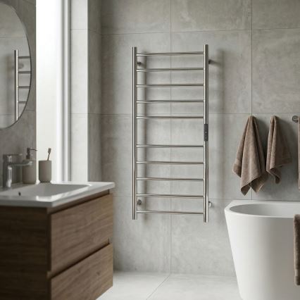 Electric Heated Towel Rail 45x96 cm 130W Stainless Steel