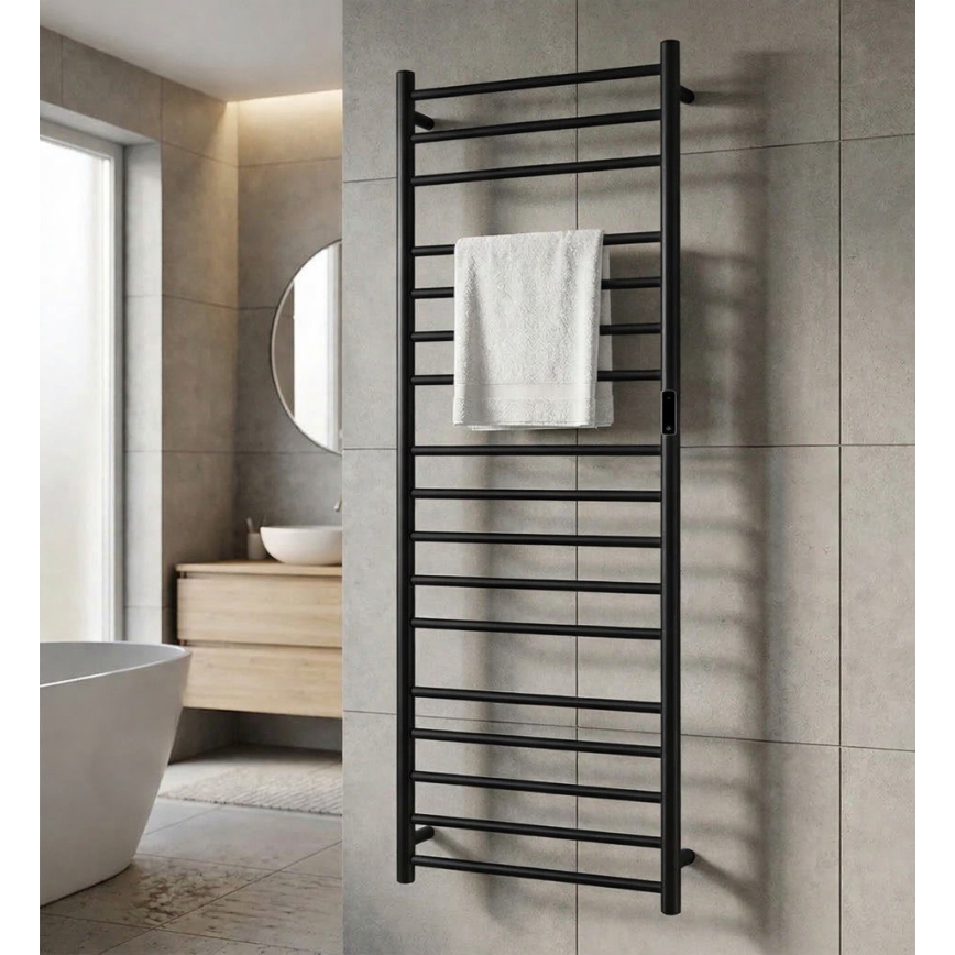 Electric Heated Towel Rail 60x168 cm 285W Stainless Steel/Black