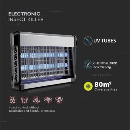 Electric insect zapper 2x10W/230V 80 m²