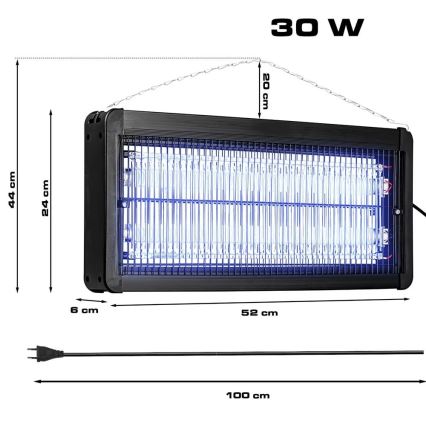 Electric insect zapper 2x15W/230V 120 m²