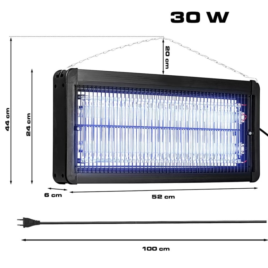 Electric insect zapper 2x15W/230V 120 m²