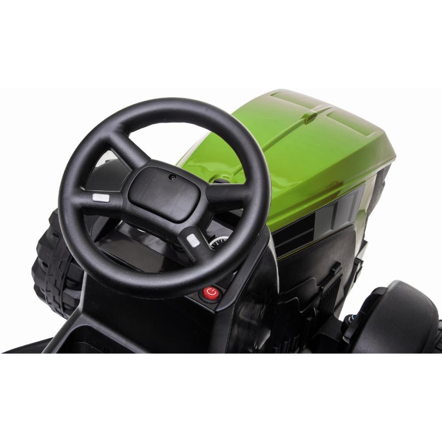 Electric tractor with trailer 2x30W/7000 mAh black/green + remote control