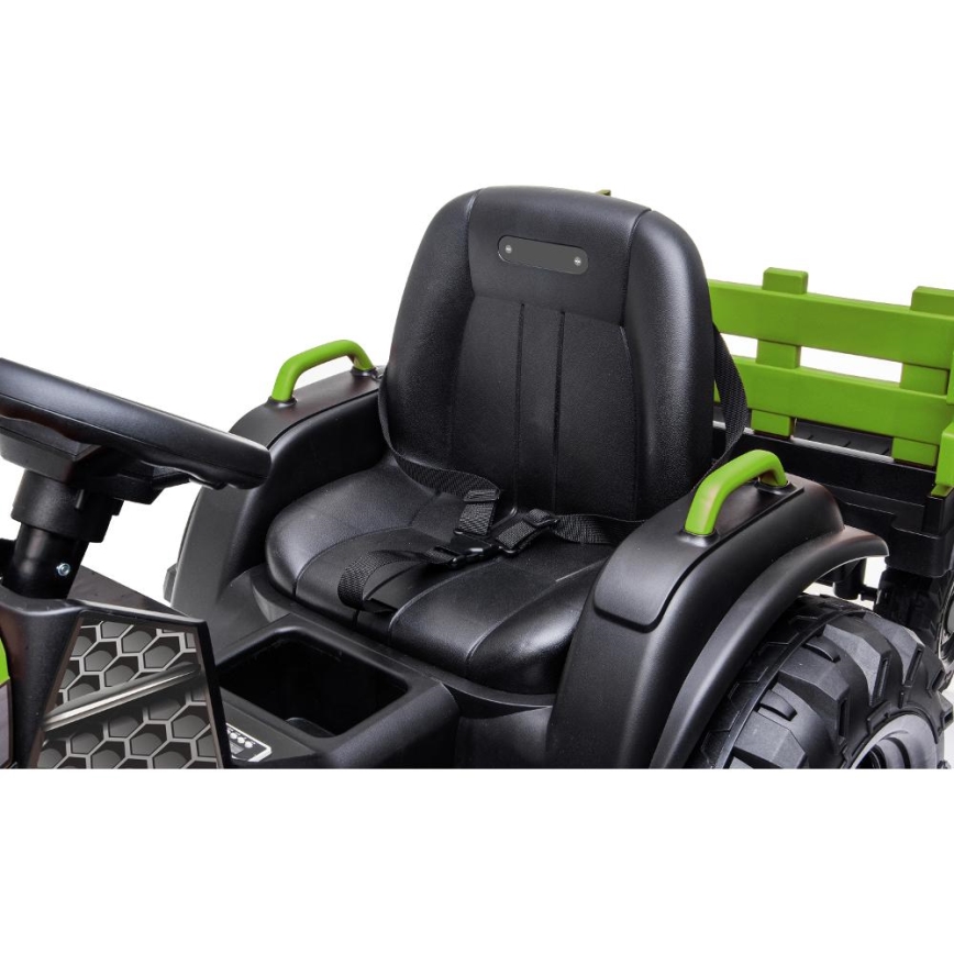 Electric tractor with trailer 2x30W/7000 mAh black/green + remote control