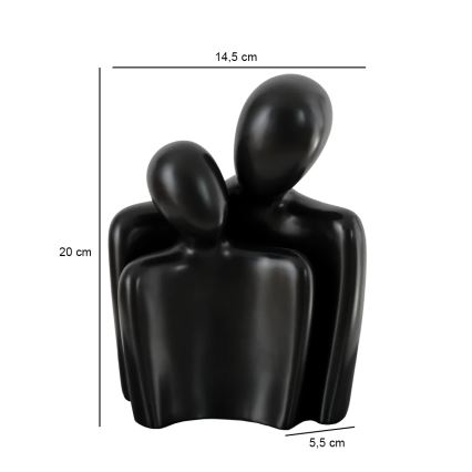 Elegant black tabletop decoration, 20 x 5.5 x 14.5 cm