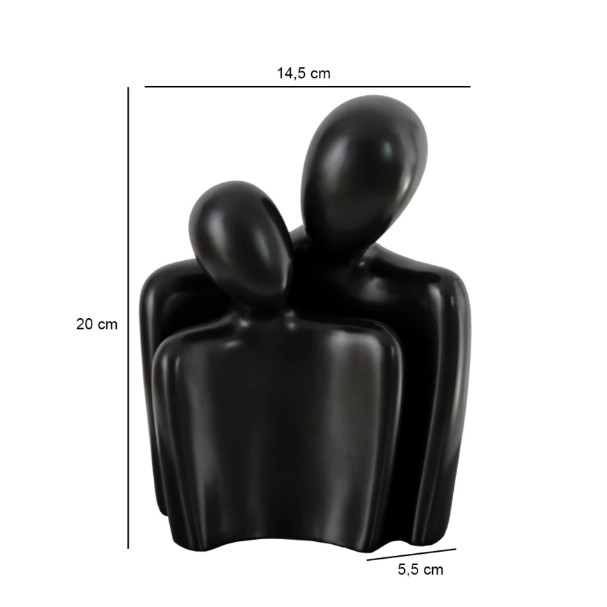 Elegant black tabletop decoration, 20 x 5.5 x 14.5 cm