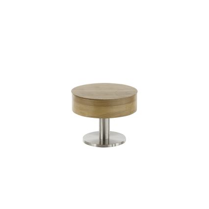 ELEMENT lift-top coffee table, Ø 60 cm, oak/silver