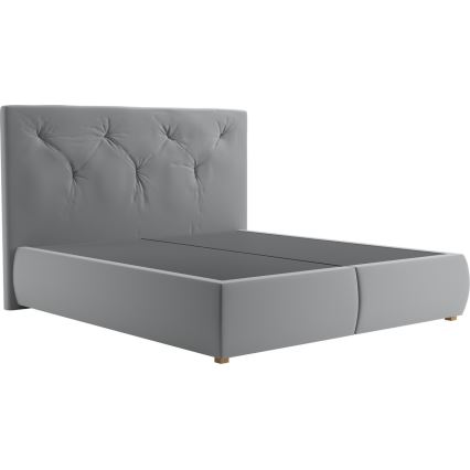 ELEN Boxspring Bed with Mattress and Topper 180x200 cm, Grey