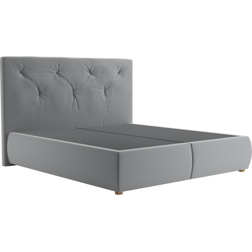 ELEN Boxspring Bed with Mattress and Topper 180x200 cm, Grey