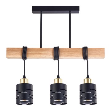 ELEN cable-suspended chandelier 3xE27/35W/230V black/gold/brown