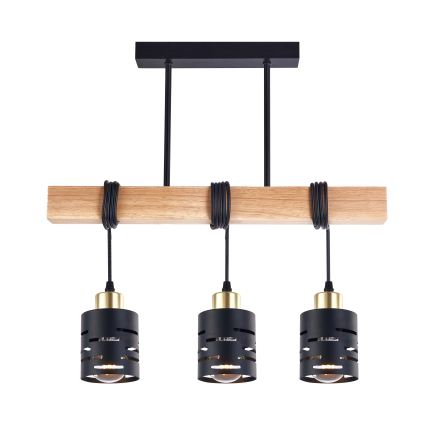 ELEN cable-suspended chandelier 3xE27/35W/230V black/gold/brown