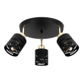 ELEN Spotlight 3xE27/35W/230V Black/Gold