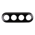Elhard - Black Ceramic Retro 4-Gang Frame