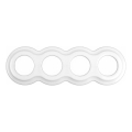Elhard - Ceramic Retro 4-Gang Frame, White