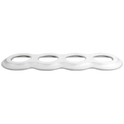 Elhard - Ceramic Retro 4-Gang Frame, White