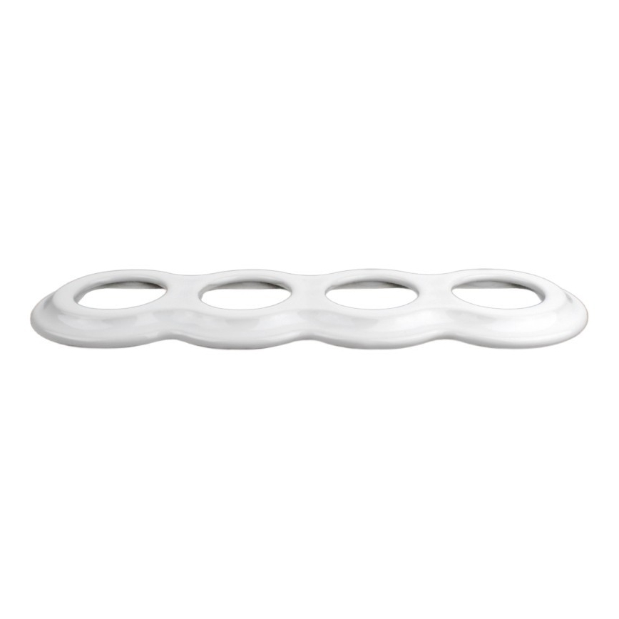 Elhard - Ceramic Retro 4-Gang Frame, White