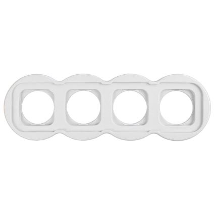 Elhard - Ceramic Retro 4-Gang Frame, White