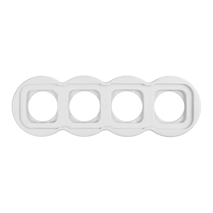 Elhard - Ceramic Retro 4-Gang Frame, White