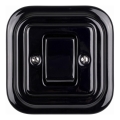Elhard - Ceramic Retro 4-Way Switch with Wide Rocker and Frame No. 7, Black