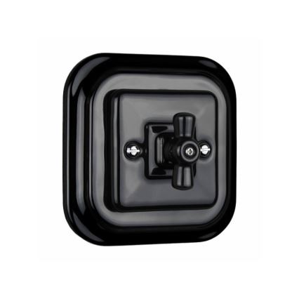 Elhard - Ceramic retro blind controller with frame, black