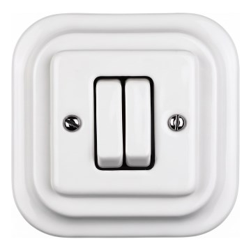 Elhard - Ceramic Retro Blind Controller with Frame White