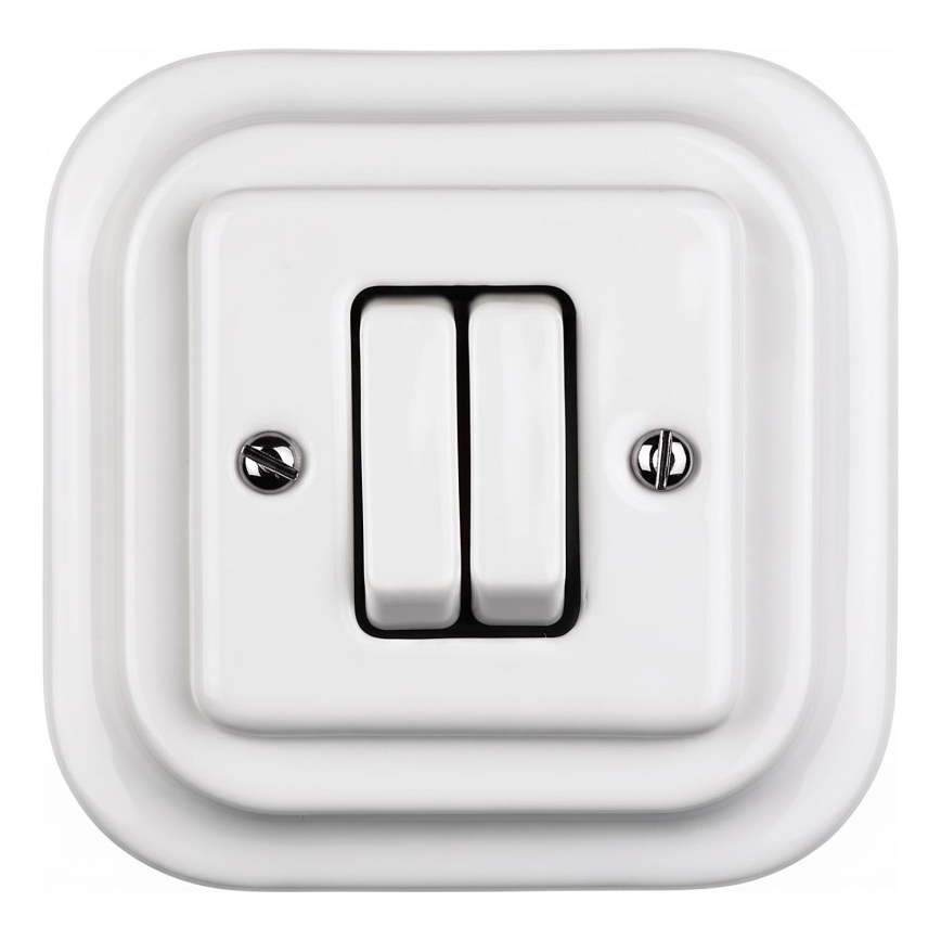 Elhard - Ceramic Retro Blind Controller with Frame White
