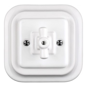 Elhard - Ceramic retro controller with frame No. 1/0, white