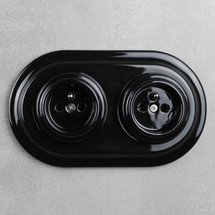 Elhard - Ceramic Retro Double Frame, Black