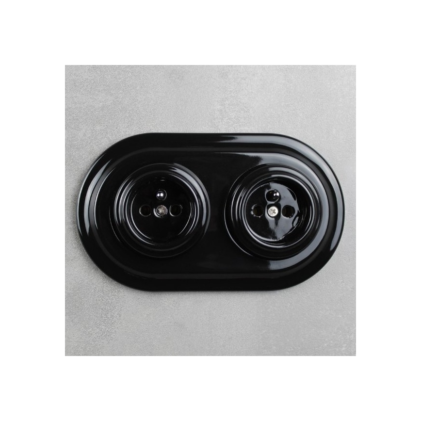 Elhard - Ceramic Retro Double Frame, Black