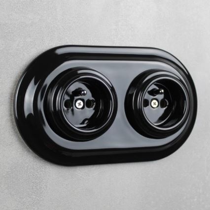 Elhard - Ceramic Retro Double Frame, Black
