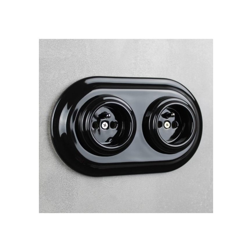 Elhard - Ceramic Retro Double Frame, Black