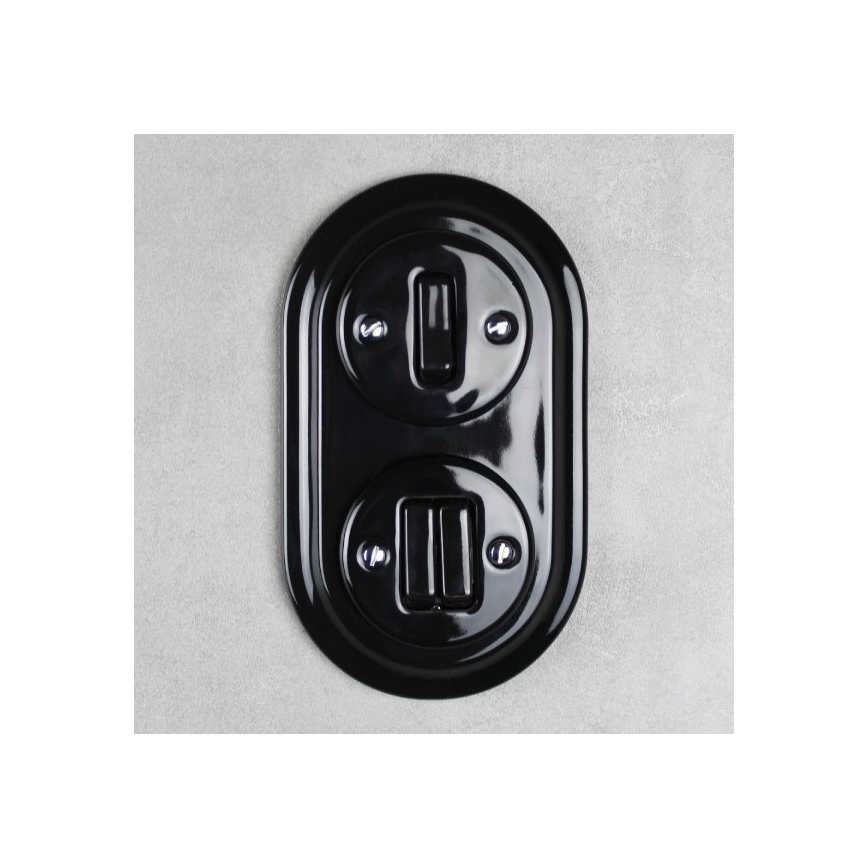 Elhard - Ceramic Retro Double Frame, Black