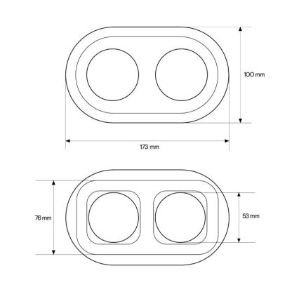 Elhard - Ceramic Retro Double Frame, Black
