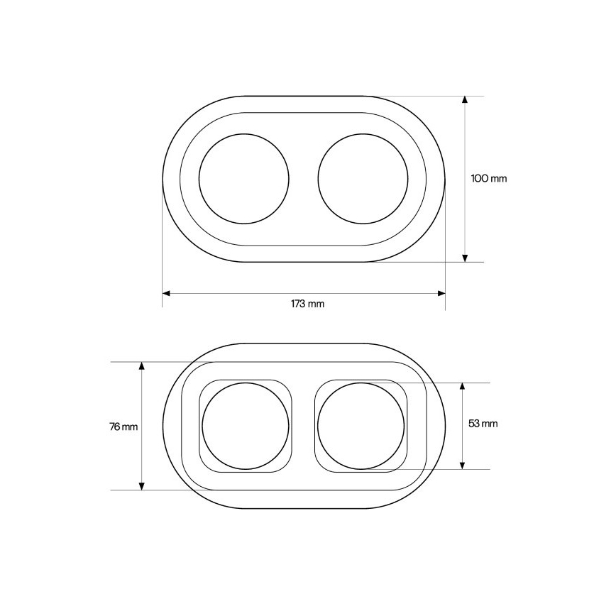 Elhard - Ceramic Retro Double Frame, Black