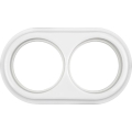 Elhard - Ceramic Retro Double Frame, White