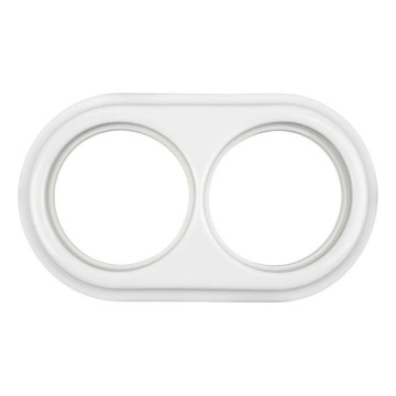Elhard - Ceramic Retro Double Frame, White