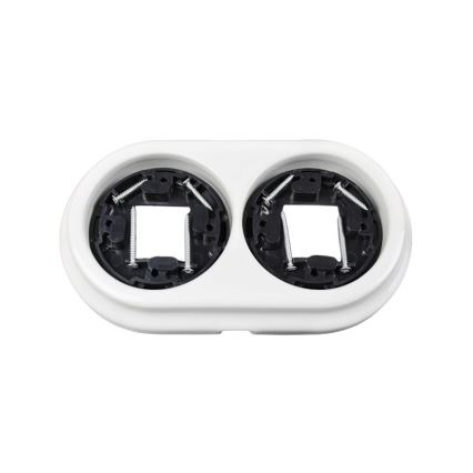 Elhard - Ceramic Retro Double Frame, White