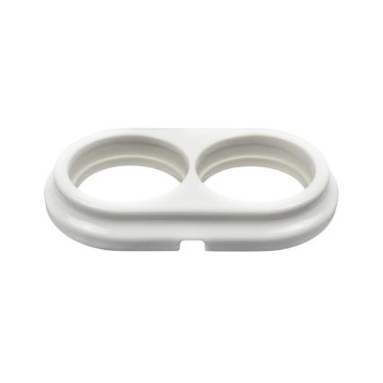 Elhard - Ceramic Retro Double Frame, White