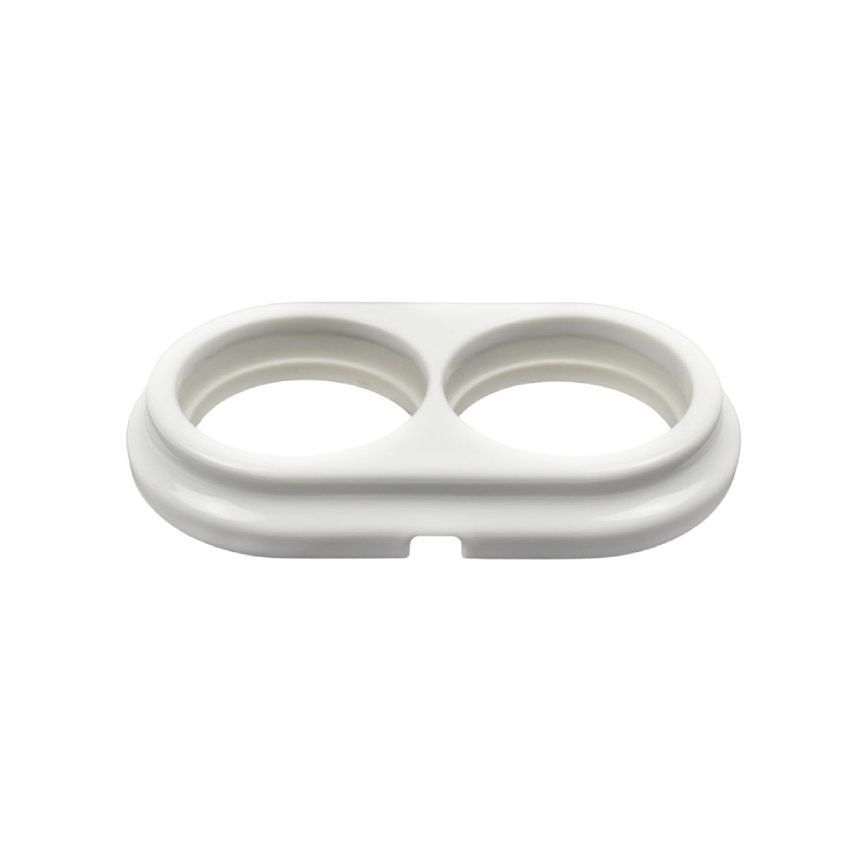 Elhard - Ceramic Retro Double Frame, White