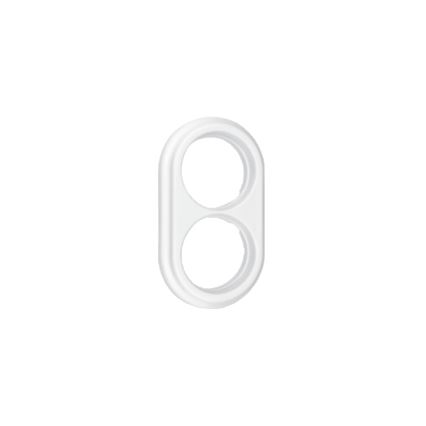 Elhard - Ceramic Retro Double Frame, White
