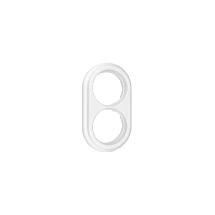 Elhard - Ceramic Retro Double Frame, White